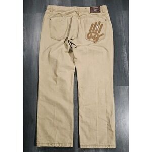 Miskeen Originals Jean Men 38X30 Brown 90s Y2K Straight Baggy Hip Hop Streetwear